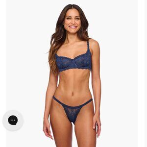 Cosabella Never Say Never Balconette Bra, Navy Blue, 36DD, EUC